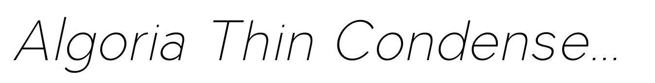 Algoria Thin Condensed Italic
